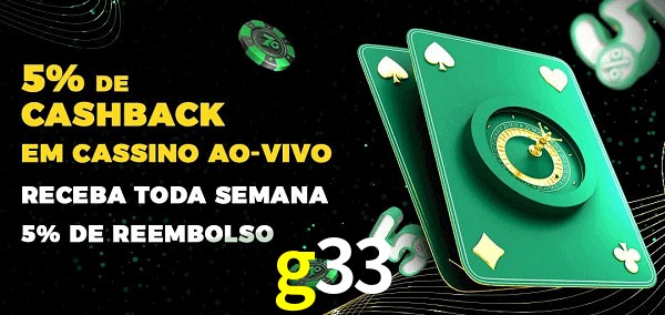 Promoções do cassino ao Vivo g33